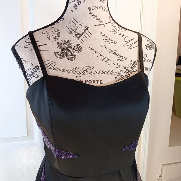Forever 21 NWOT Black Purple Sequins Cocktail Formal Mini Dress Women's Size M - Picture 6 of 16
